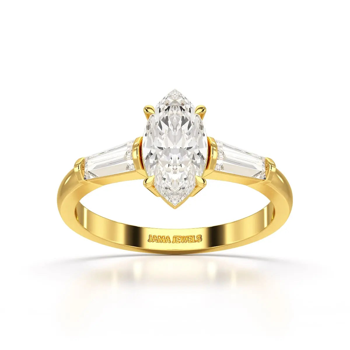 1.4 CT Marquise Cut Lab Diamond Three Stone Ring