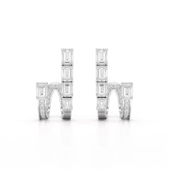 1.53 CT Lab Diamond Emerald Cut Earrings Jama Jewels