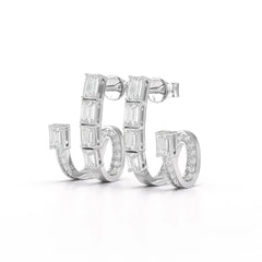 1.53 CT Lab Diamond Emerald Cut Earrings Jama Jewels