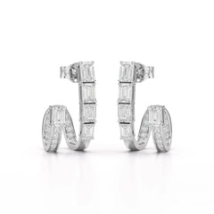 1.53 CT Lab Diamond Emerald Cut Earrings Jama Jewels