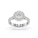 1.55 CT Round Cut Halo Lab Diamond Ring