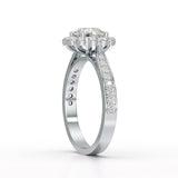 1.55 CT Round Cut Halo Lab Diamond Ring