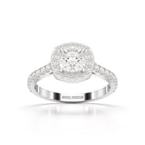 1.56 CT Lab Diamond Cushion Cut Halo Diamond