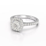 1.56 CT Lab Diamond Cushion Cut Halo Diamond