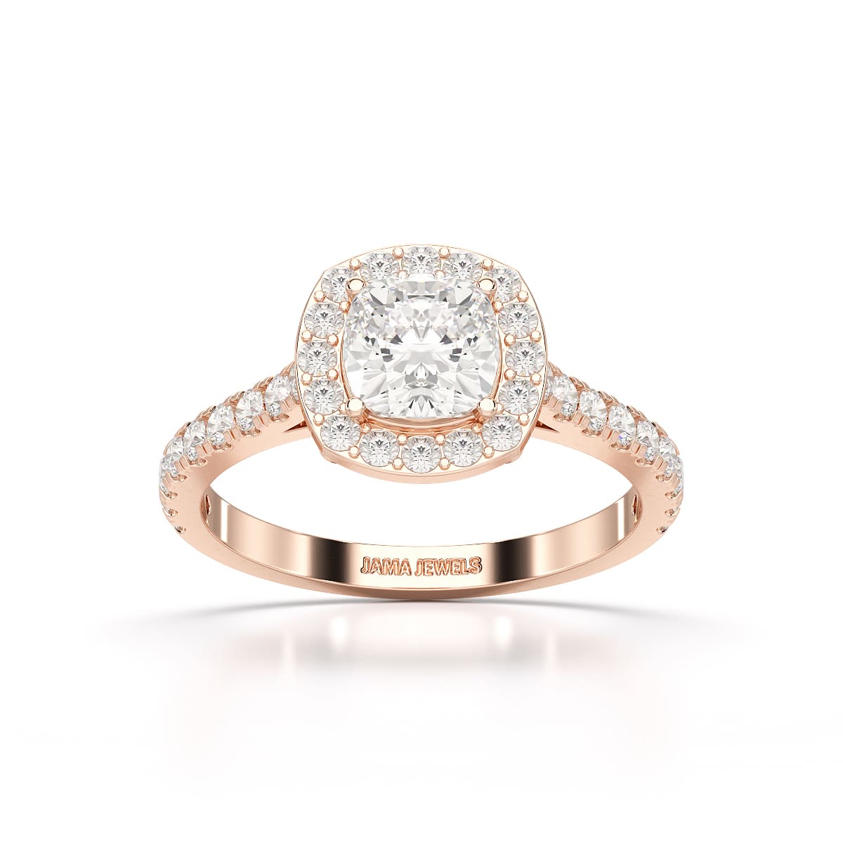 1.56 CT Lab Diamond Cushion Cut Halo Diamond