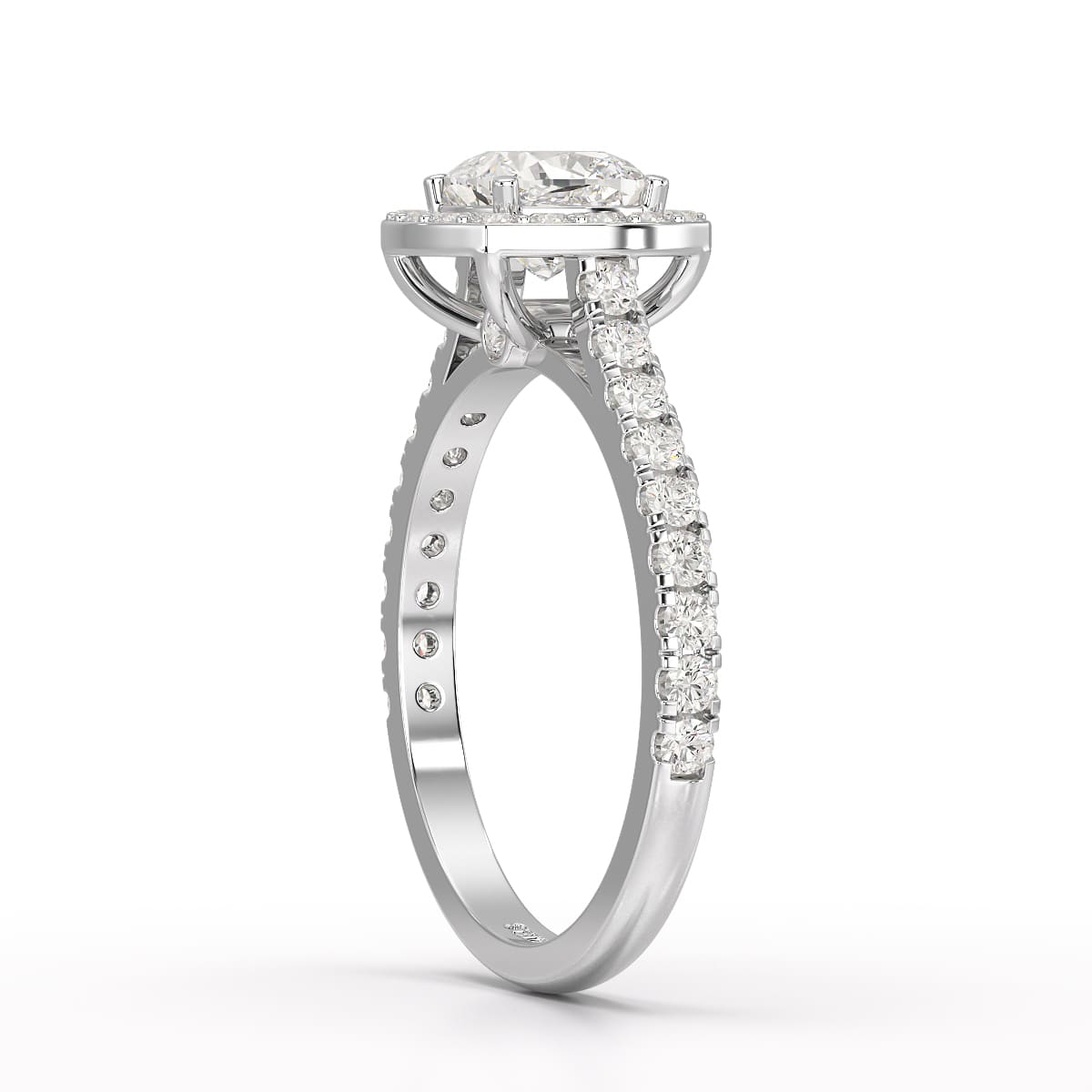 1.56 CT Lab Diamond Cushion Cut Halo Diamond