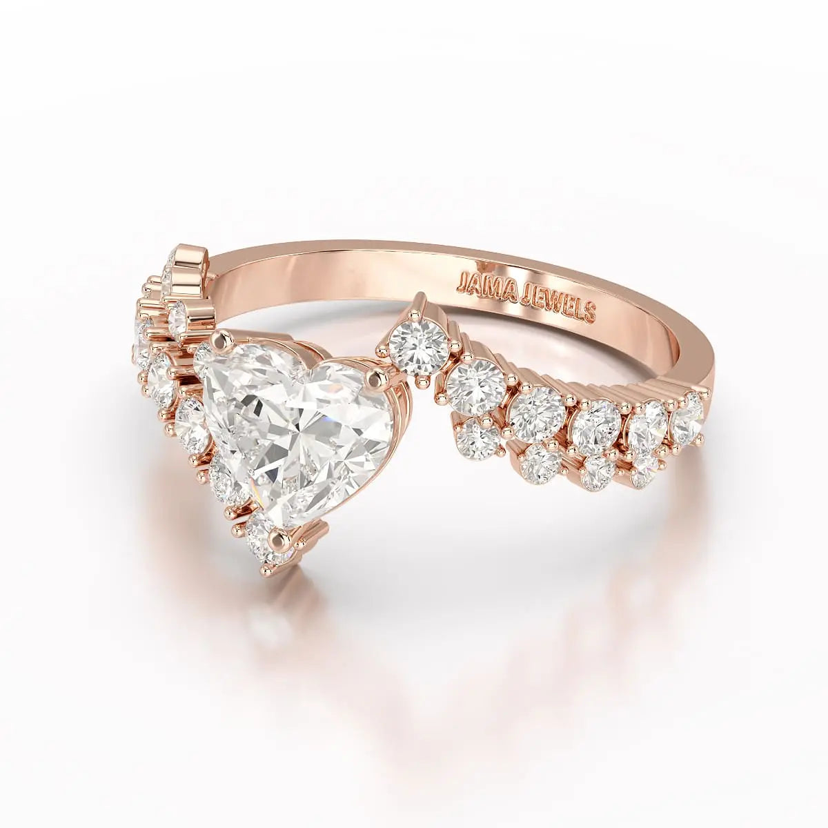 1.57 CT Heart Shaped Lab Diamond Ring Jama Jewels