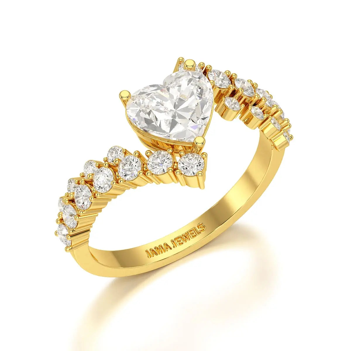 1.57 CT Heart Shaped Lab Diamond Ring Jama Jewels