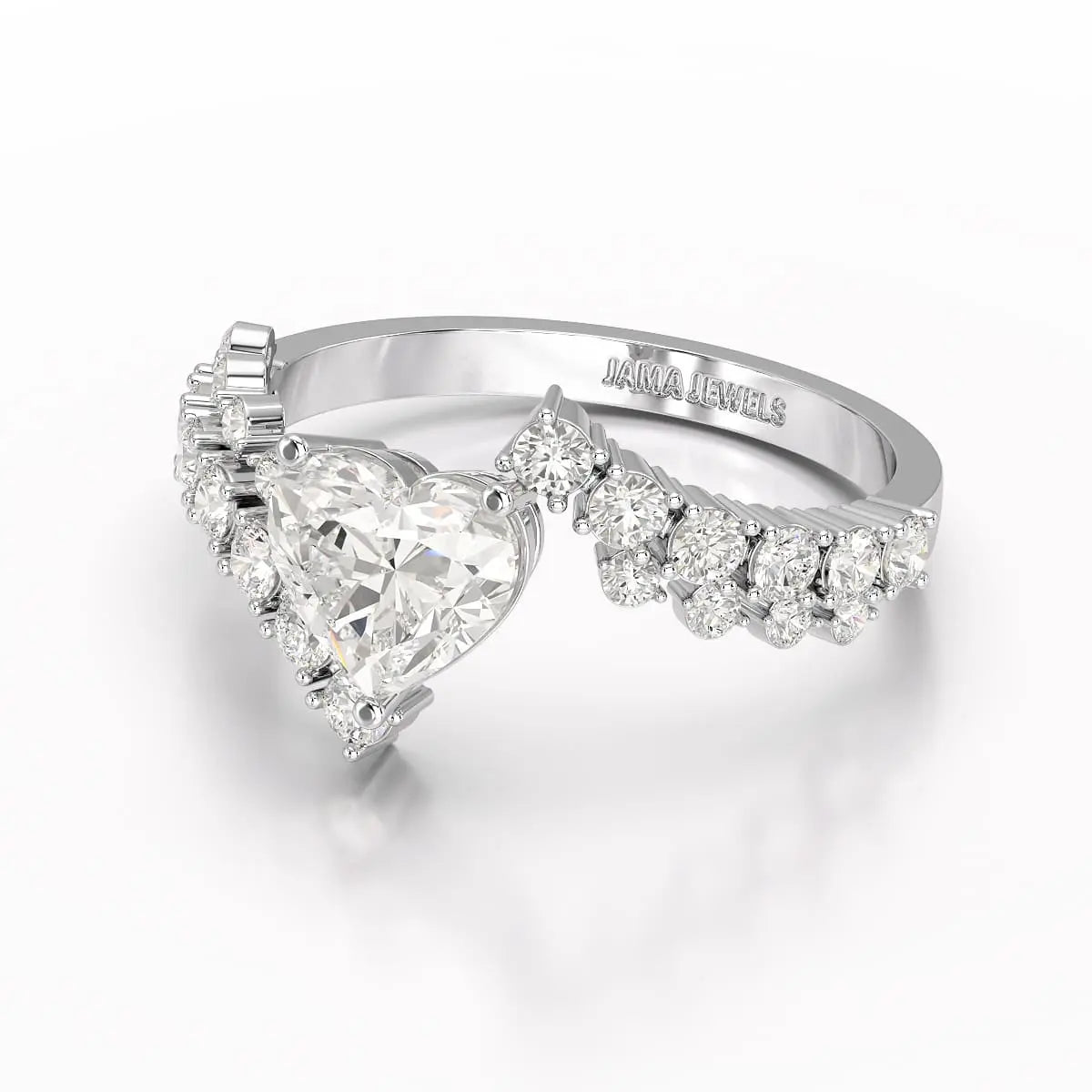 1.57 CT Heart Shaped Lab Diamond Ring Jama Jewels