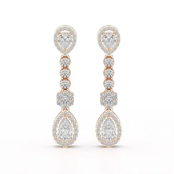 1.57 CT Pear Cut Lab Diamond Earring