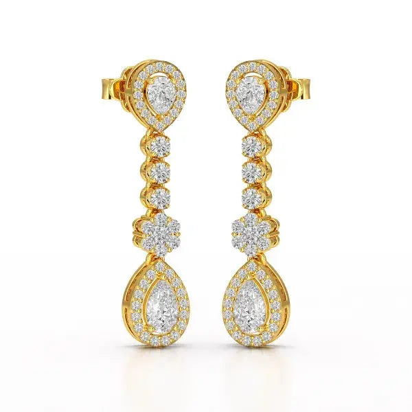 1.57 CT Pear Cut Lab Diamond Earring