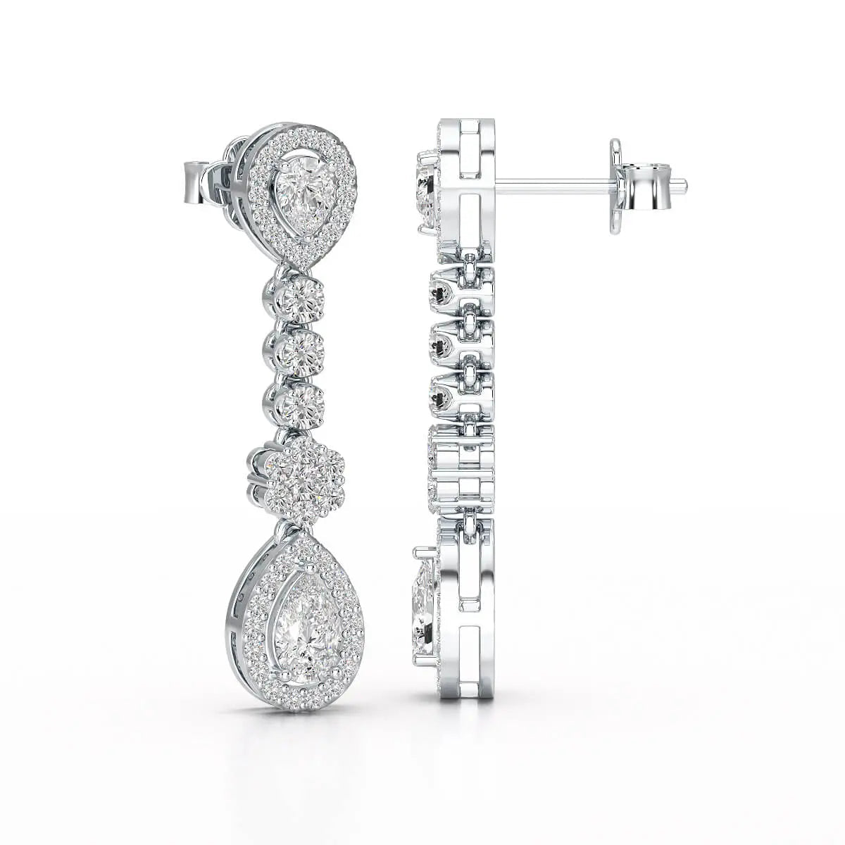 1.57 CT Pear Cut Lab Diamond Earring