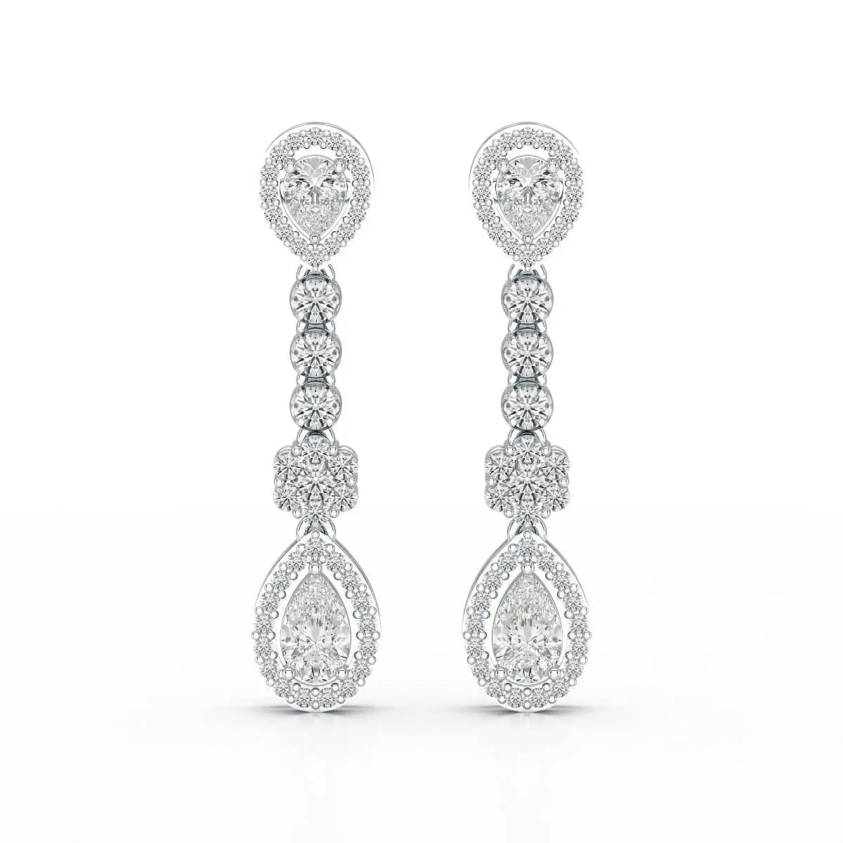 1.57 CT Pear Cut Lab Diamond Earring