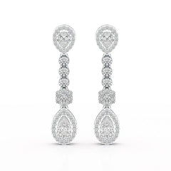 1.57 CT Pear Cut Lab Diamond Earring