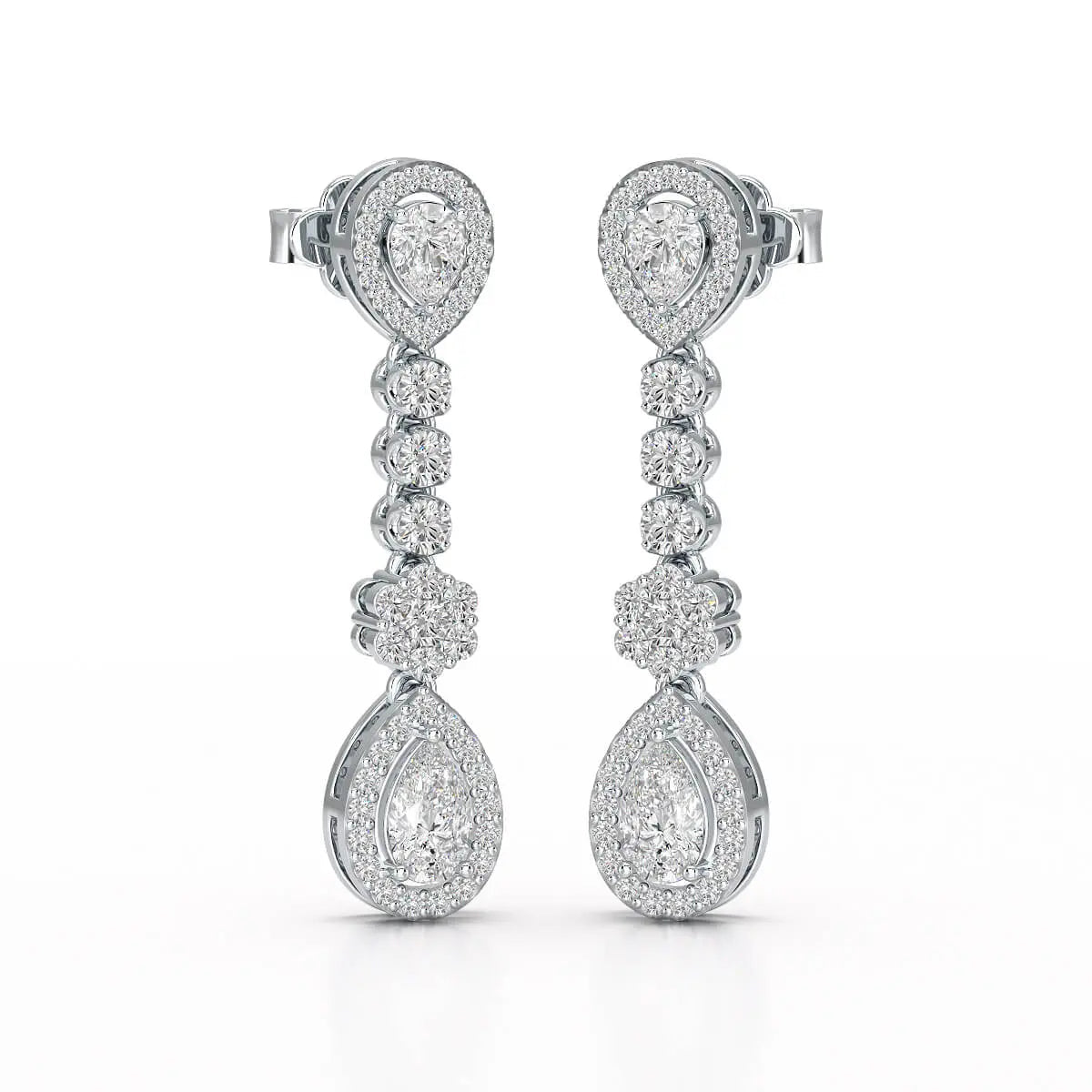1.57 CT Pear Cut Lab Diamond Earring