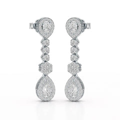 1.57 CT Pear Cut Lab Diamond Earring