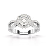 1.64 CT Halo Lab Diamond Cushion Cut Ring