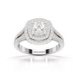 1.6 CT Halo Lab Diamond Cushion Cut Ring