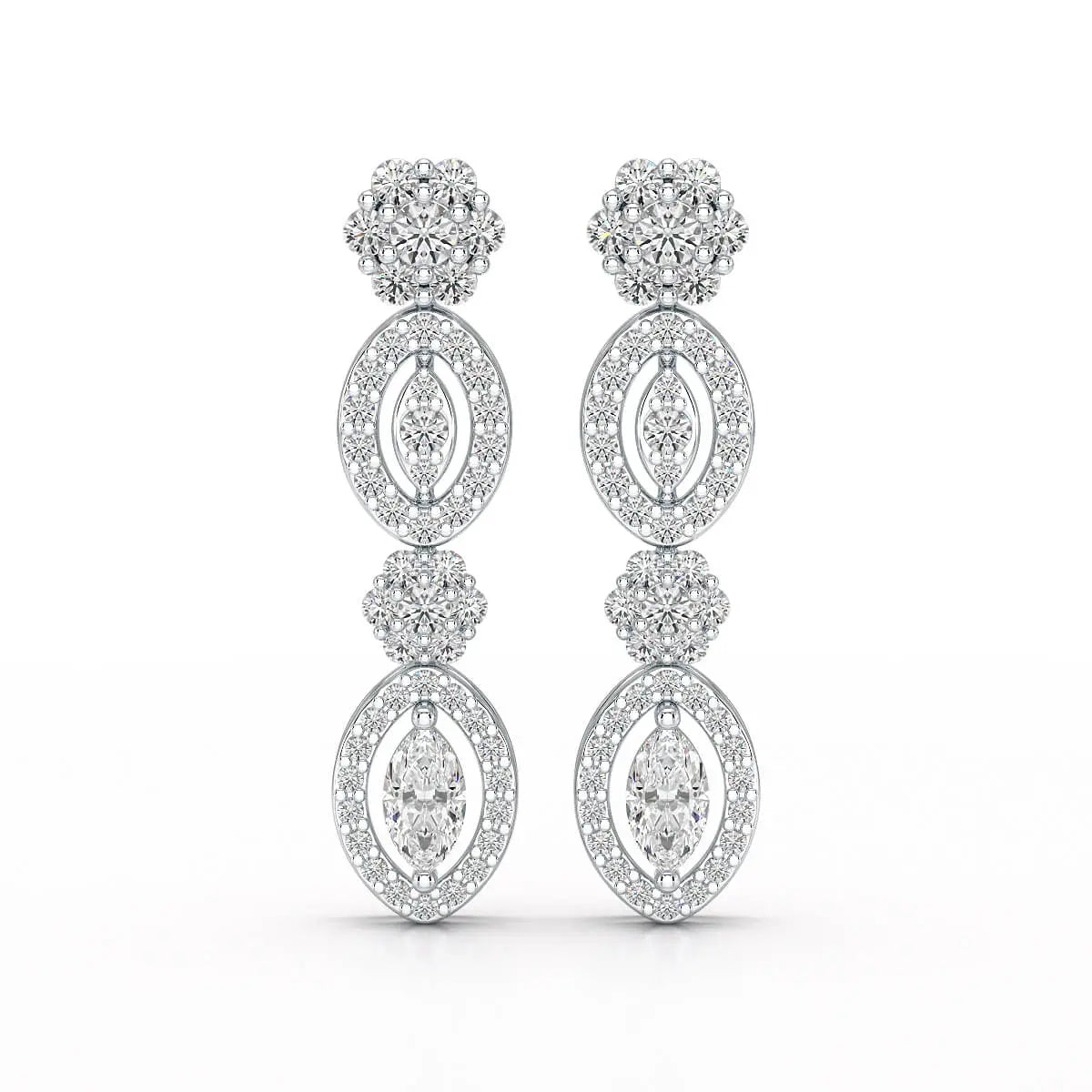 1.74 CT Marquise Cut Lab Diamond Drop Earring