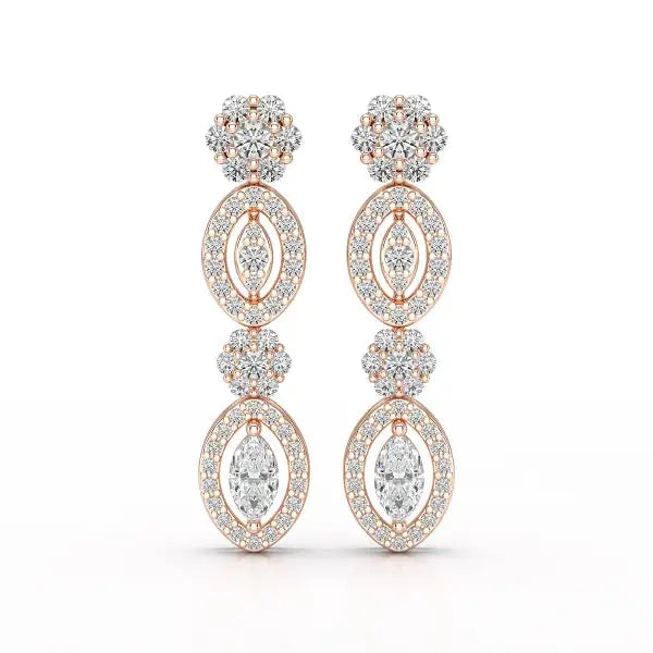 1.74 CT Marquise Cut Lab Diamond Drop Earring
