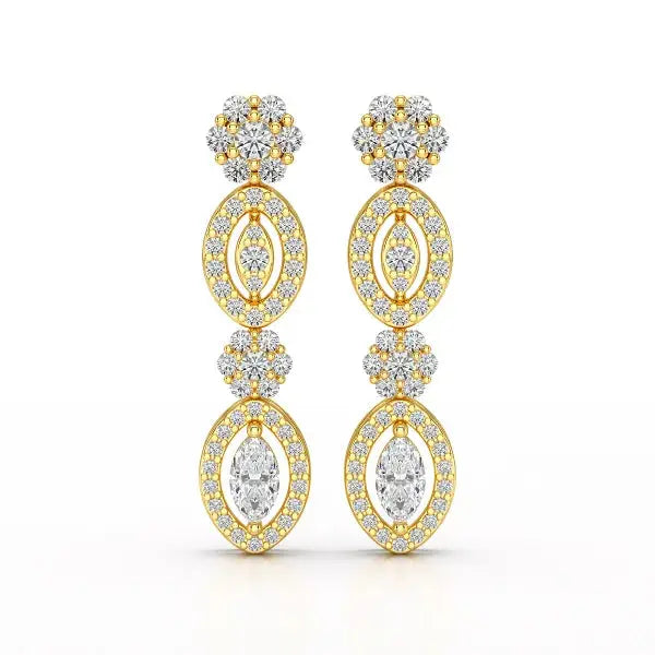 1.74 CT Marquise Cut Lab Diamond Drop Earring
