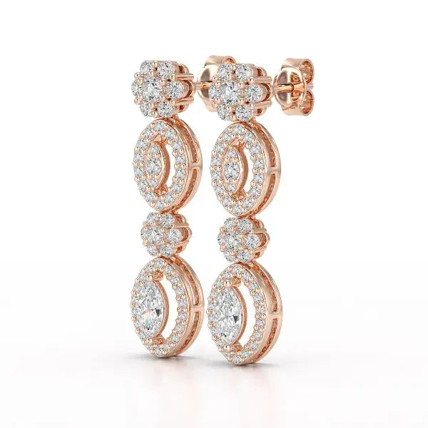 1.74 CT Marquise Cut Lab Diamond Drop Earring
