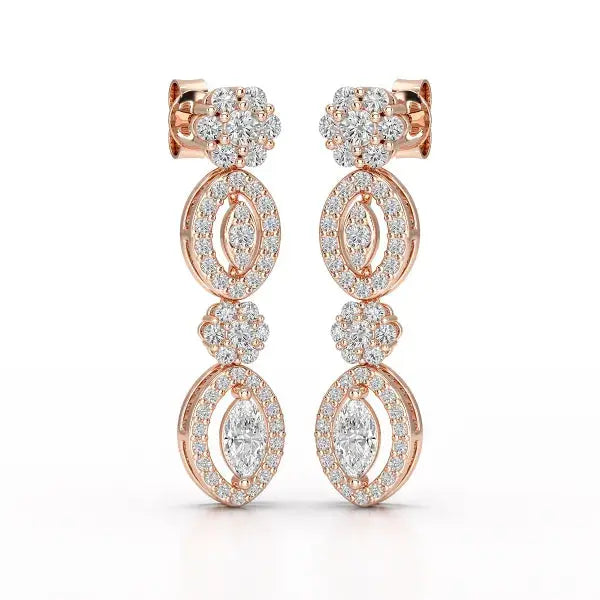 1.74 CT Marquise Cut Lab Diamond Drop Earring