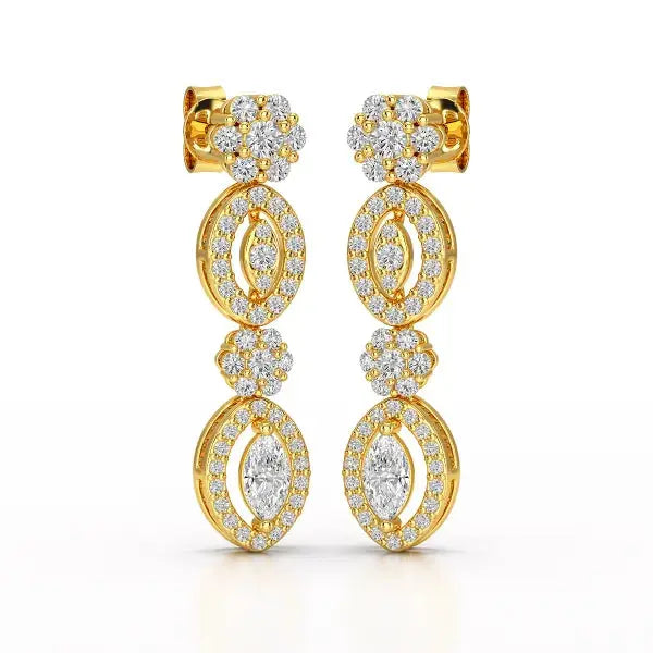 1.74 CT Marquise Cut Lab Diamond Drop Earring