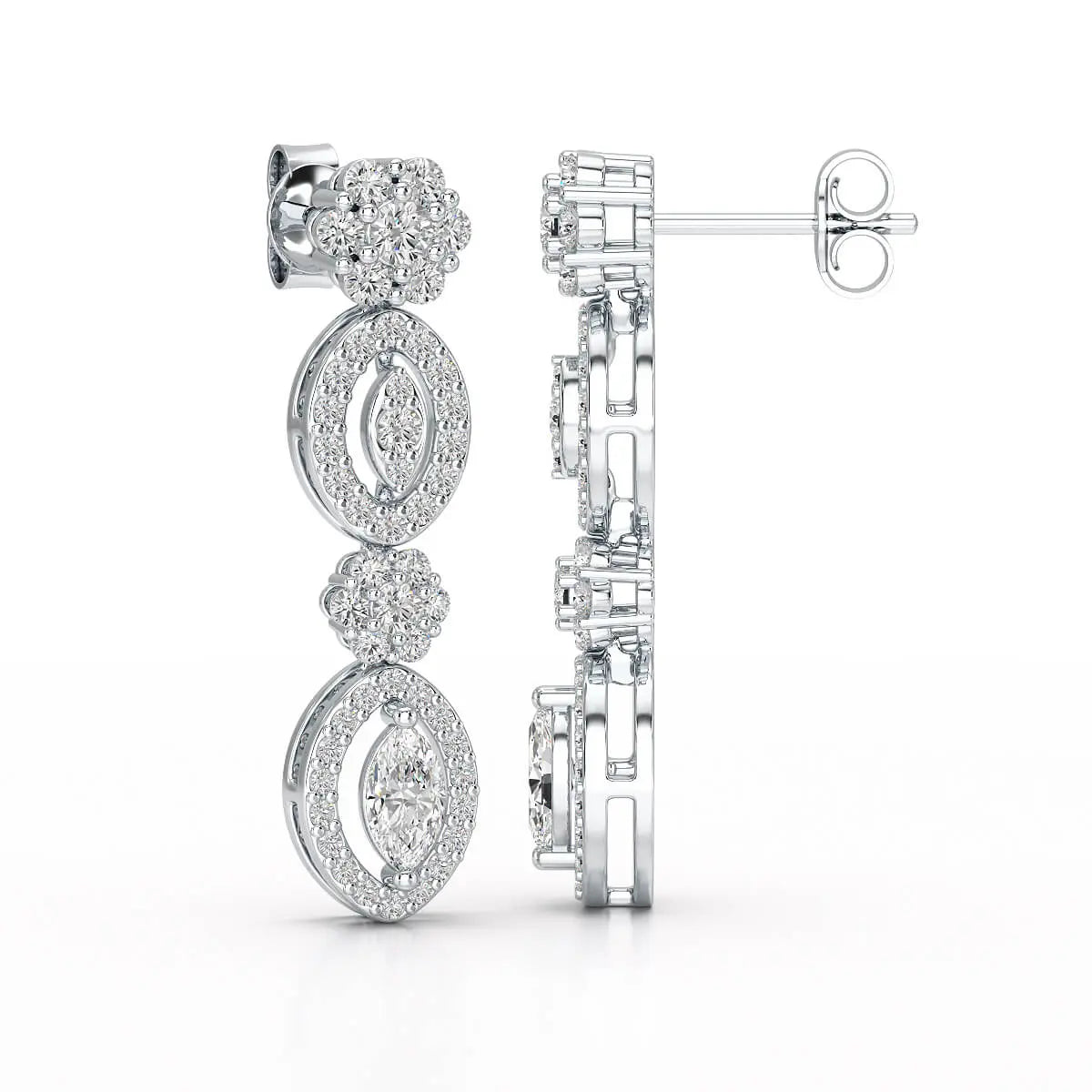 1.74 CT Marquise Cut Lab Diamond Drop Earring