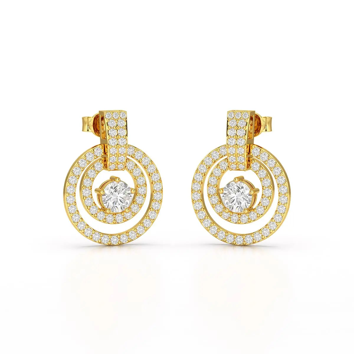 1.86 CT Lab Diamond Circular Stud Earrings Jama Jewels