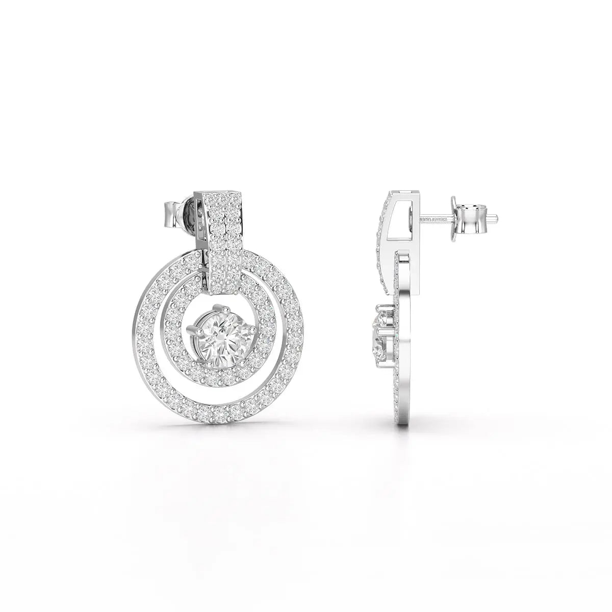 1.86 CT Lab Diamond Circular Stud Earrings Jama Jewels