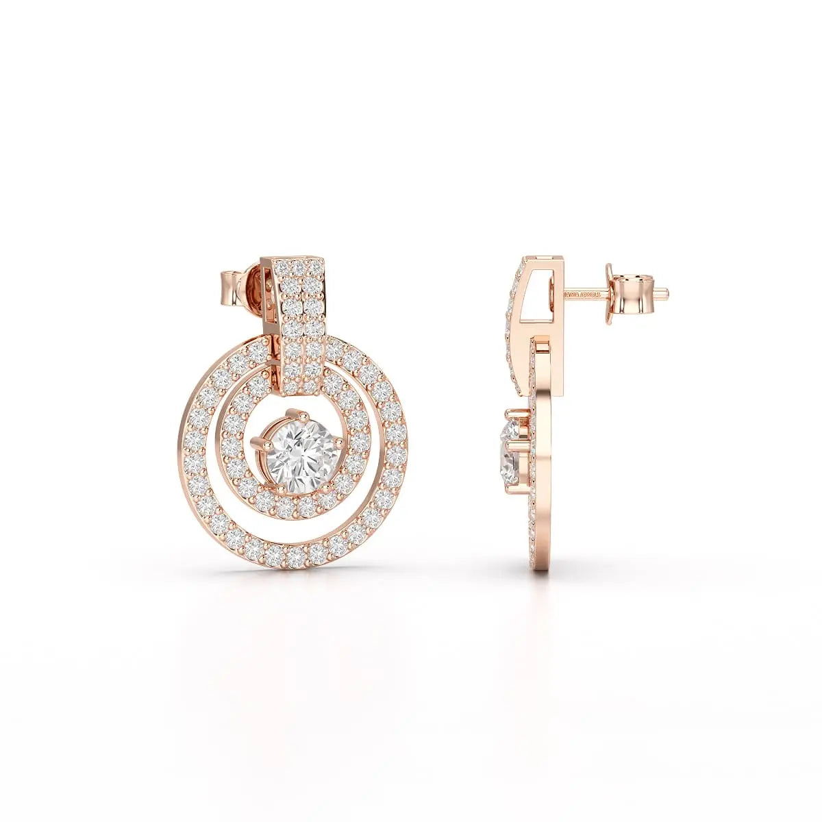 1.86 CT Lab Diamond Circular Stud Earrings Jama Jewels