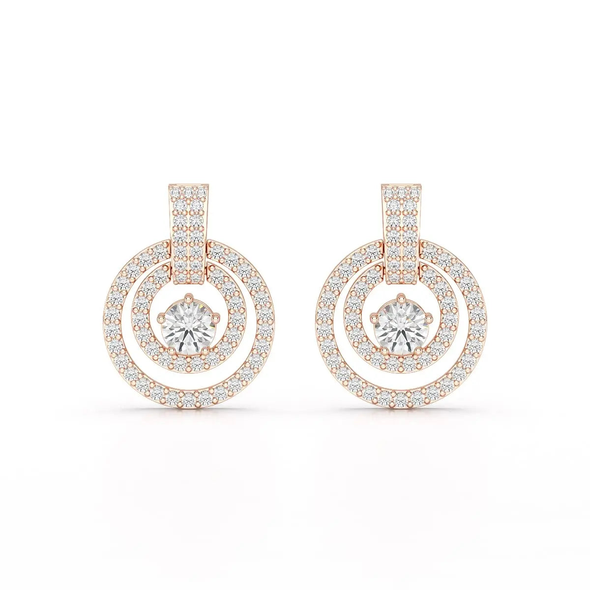 1.86 CT Lab Diamond Circular Stud Earrings Jama Jewels