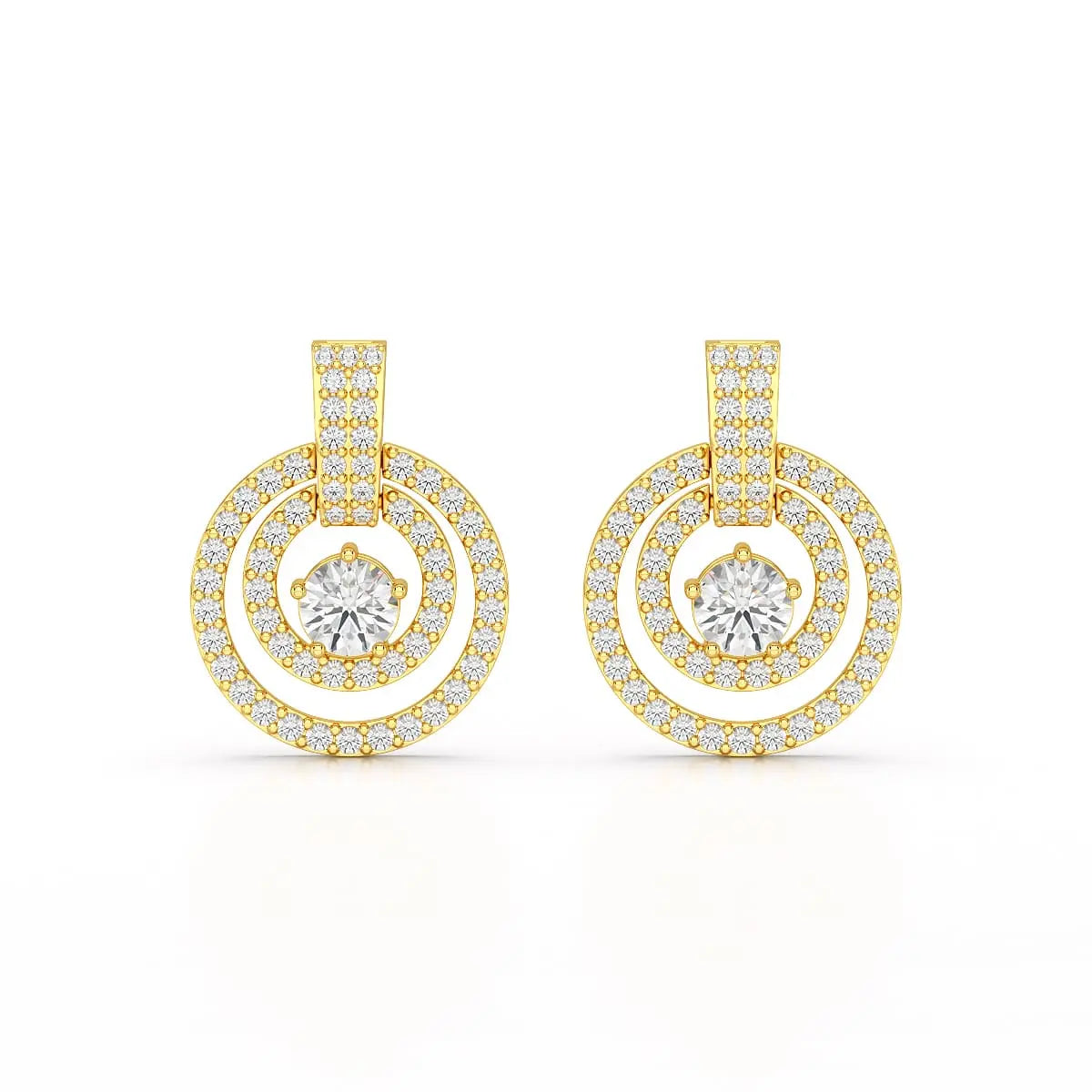 1.86 CT Lab Diamond Circular Stud Earrings Jama Jewels