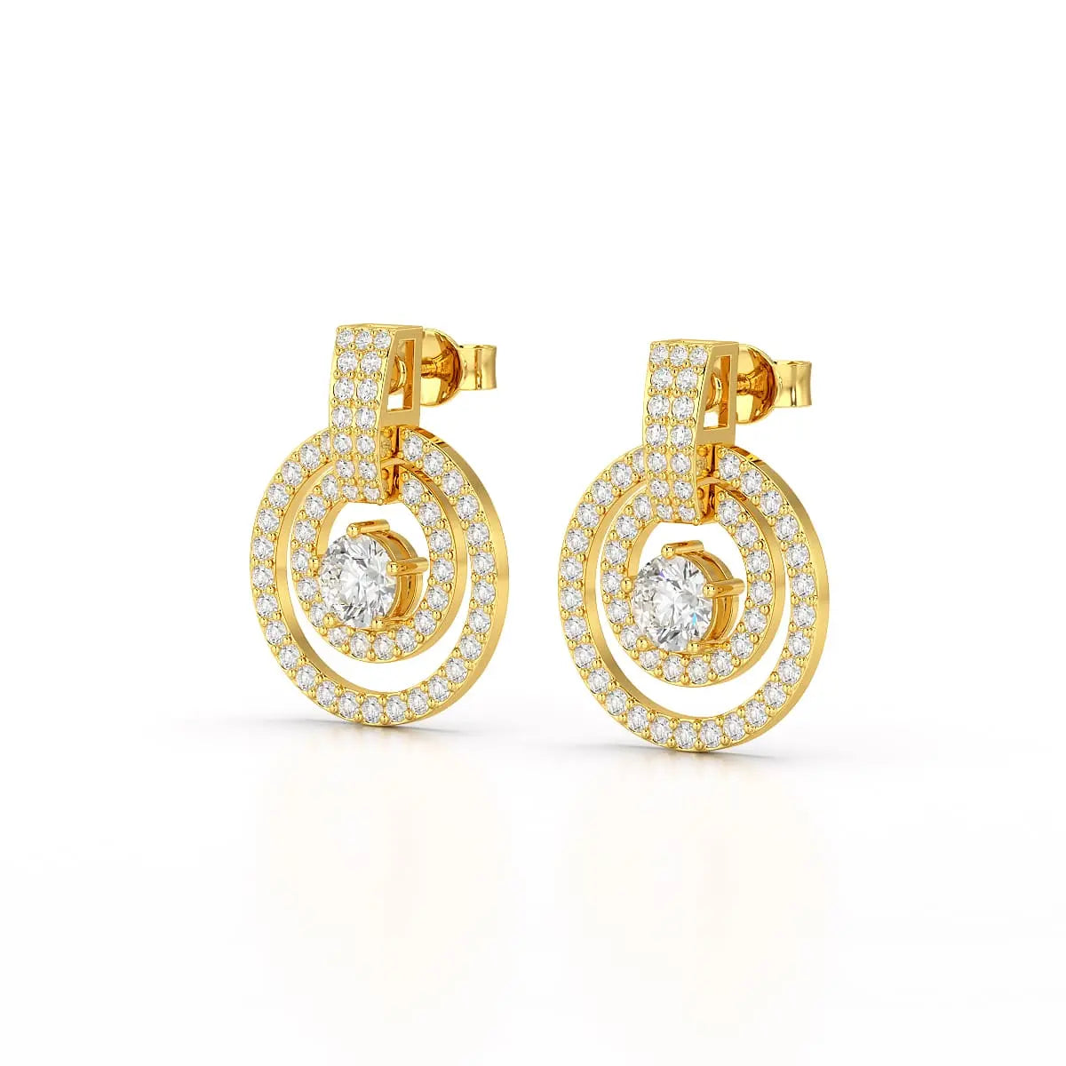 1.86 CT Lab Diamond Circular Stud Earrings Jama Jewels