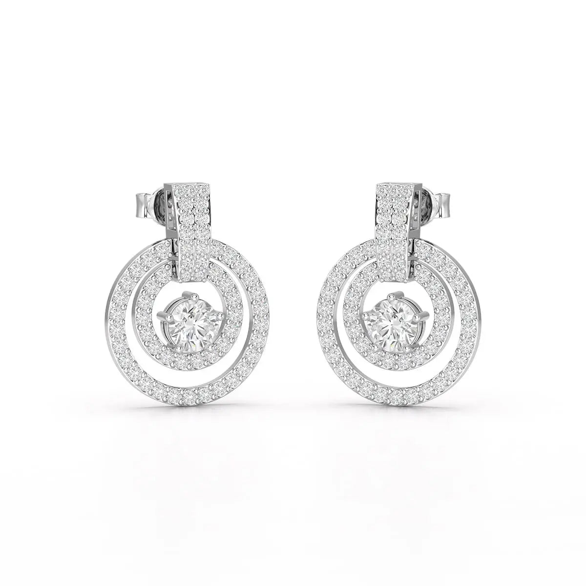1.86 CT Lab Diamond Circular Stud Earrings Jama Jewels