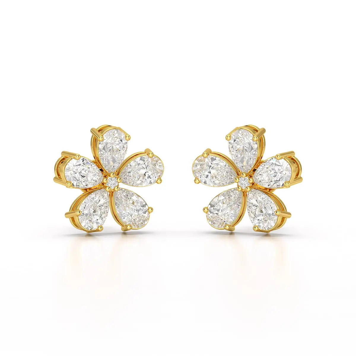 1.82 CT Lab Diamond Pear Cut Stud Earrings Jama Jewels