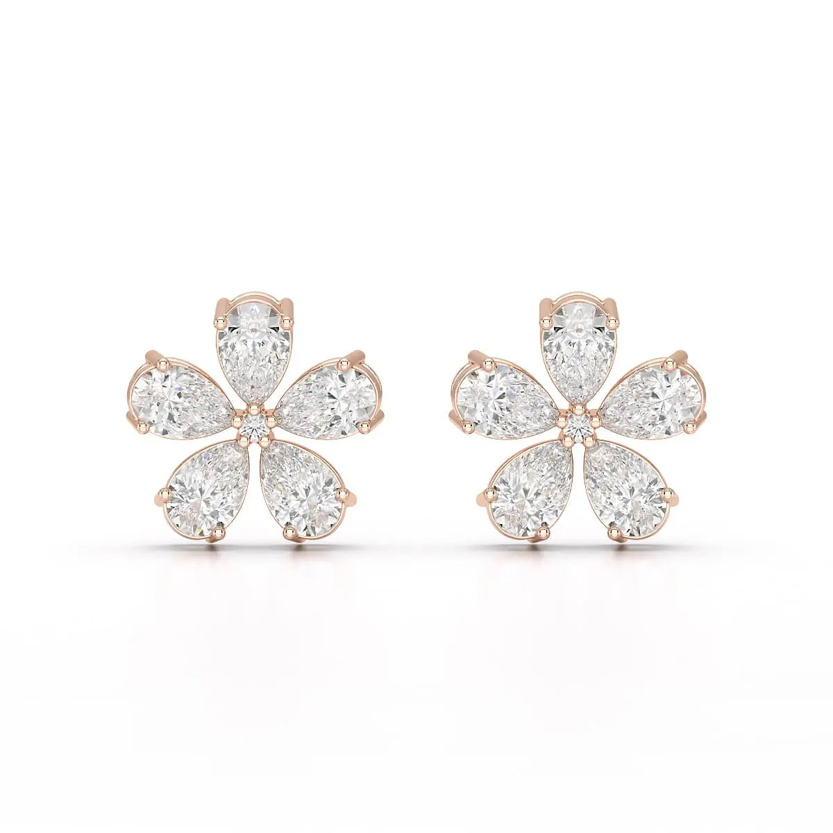 1.82 CT Lab Diamond Pear Cut Stud Earrings Jama Jewels