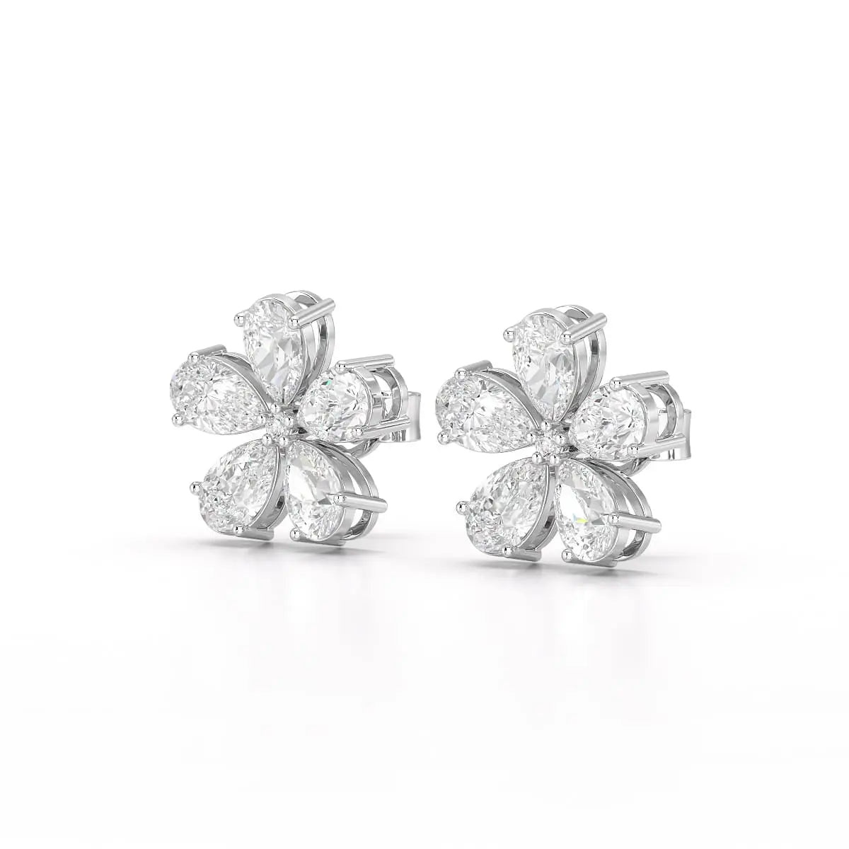 1.82 CT Lab Diamond Pear Cut Stud Earrings Jama Jewels