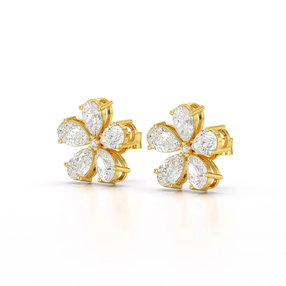 1.82 CT Lab Diamond Pear Cut Stud Earrings Jama Jewels