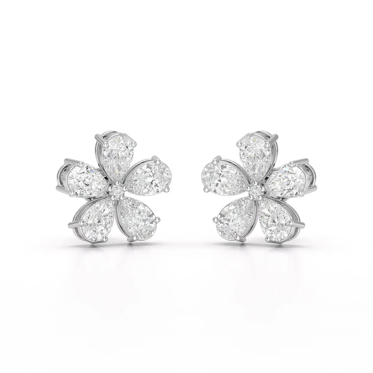 1.82 CT Lab Diamond Pear Cut Stud Earrings Jama Jewels