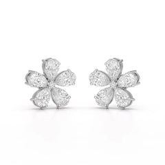 1.82 CT Lab Diamond Pear Cut Stud Earrings Jama Jewels