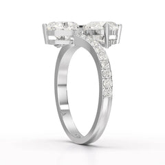 2.1 CT Double Heart Shaped Lab Diamond Ring Jama Jewels