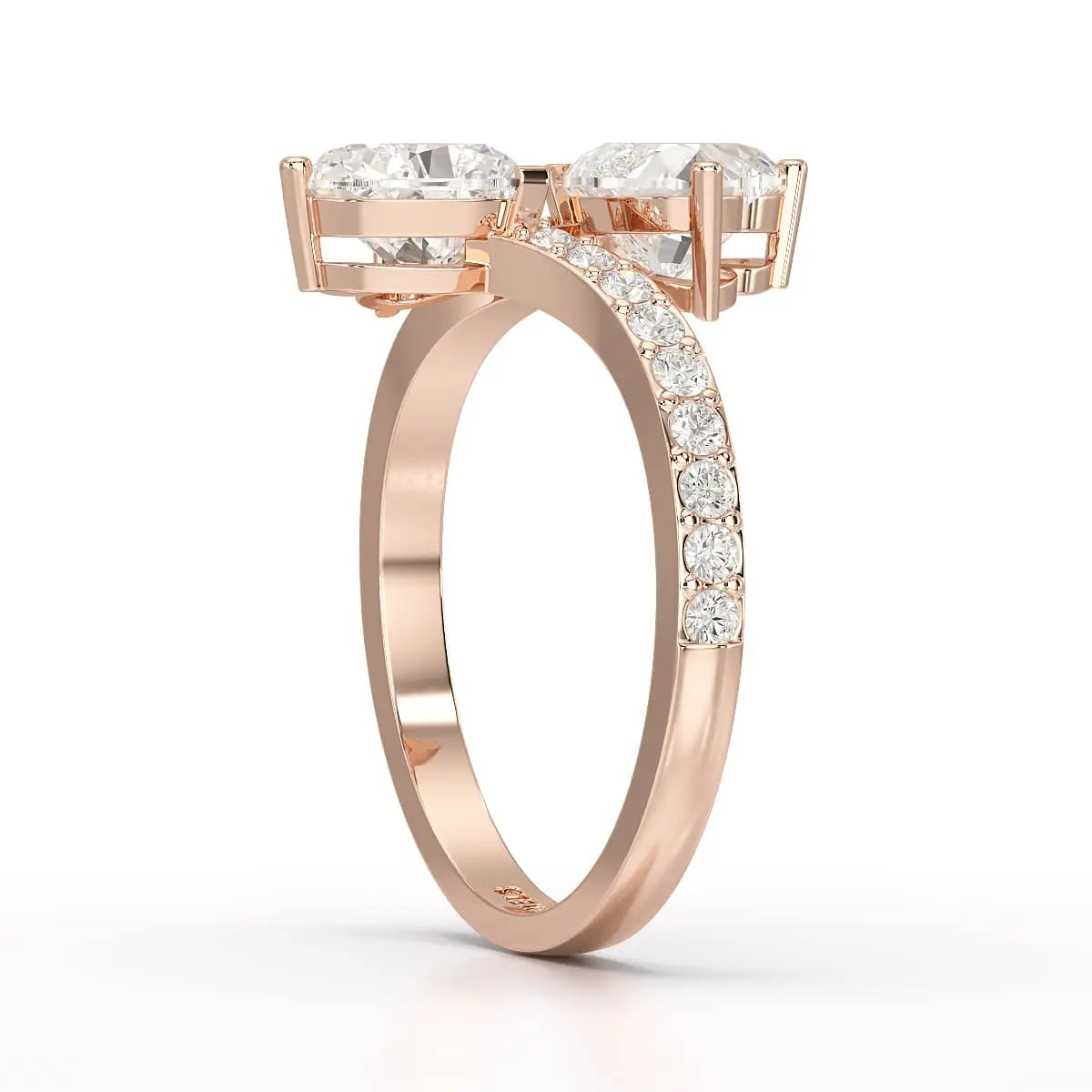 2.1 CT Double Heart Shaped Lab Diamond Ring Jama Jewels