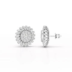 1.9 CT Lab Diamond Taper Stud Earring Jama Jewels