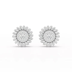 1.9 CT Lab Diamond Taper Stud Earring Jama Jewels