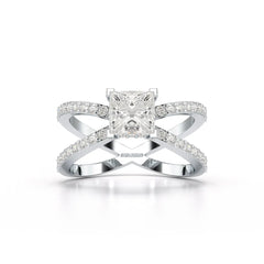 1.9 CT Princess Cut Butterfly Lab Diamond Ring