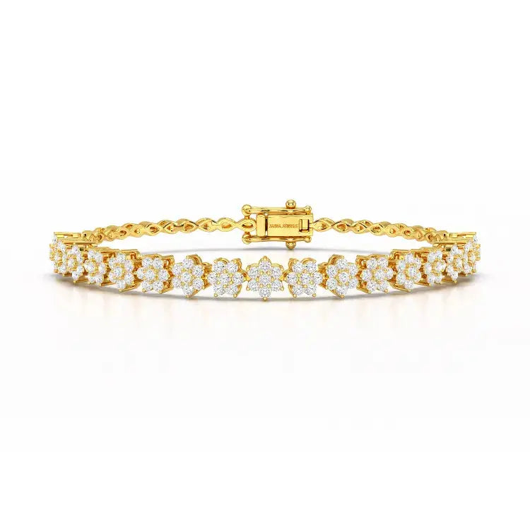 1.9 CT White Gold Lab Diamond Star Bracelet