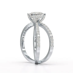 1.9 CT Princess Cut Butterfly Lab Diamond Ring