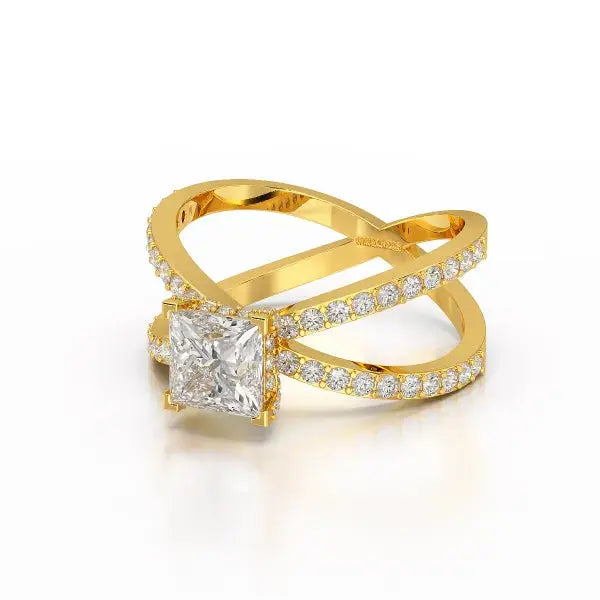 1.9 CT Princess Cut Butterfly Lab Diamond Ring Jama Jewels